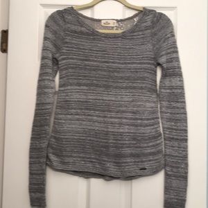 Beautiful Long Sleeve Gray Sweater with Lace Back